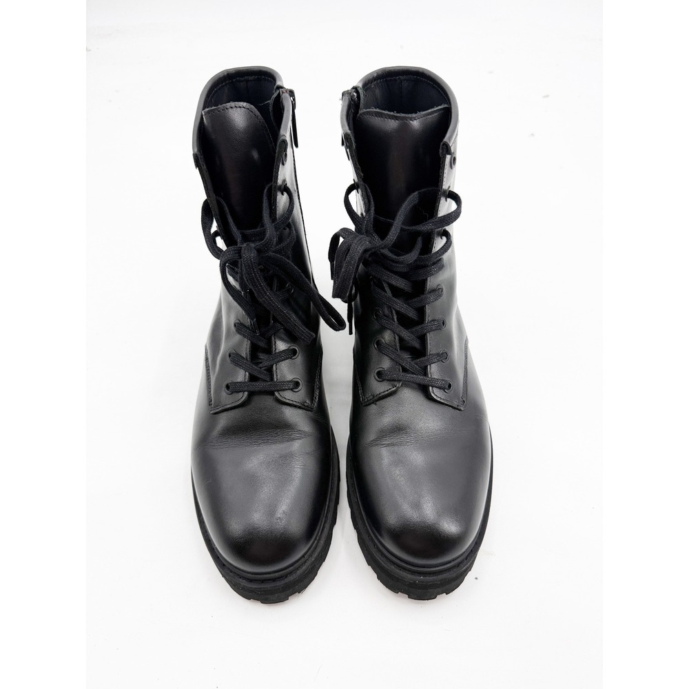 Thursday Boot Company Everyday Black Leather Combat Boots US 10.5 Side Zip Lug